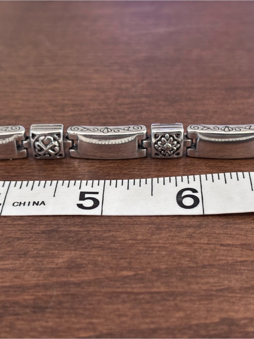Brighton Tribeca Silver Tone Etched Scroll Link Adjustable Belt, Women’s Small - Picture 7 of 13